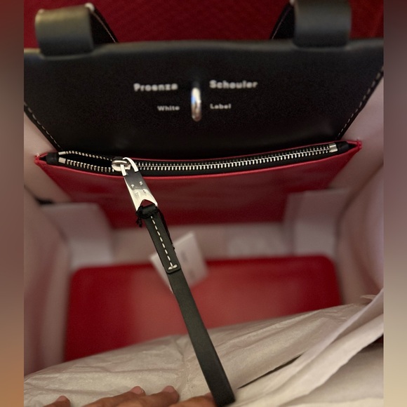 Proenza Schouler White Label Morris Large Coated Canvas Tote In Red - Picture 6 of 11